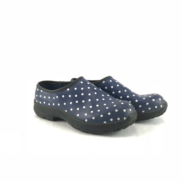 L.L. Bean Shoes - L.L Bean Navy and white polka dot short rain shoe